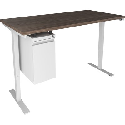 Lorell Mobile Vertical File Cabinet, Letter/Legal Size, Lockable, 19.2"H x 10"W x 20"D, Silver (LLR00046)