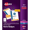 Avery Vertical Style Lanyard Laser/Inket Name Badge Kit, 6 x 4 1/4, Clear Holders with White Inserts. 75 Badges (8521)