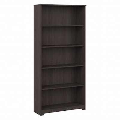 Bush Furniture Cabot 66 5-Shelf Bookcase with Adjustable Shelves, Heather Gray (WC31766)