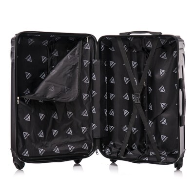 InUSA Vasty 22.44" Hardside Suitcase, 4-Wheeled Spinner, TSA Checkpoint Friendly, Black (IUVAS00S-BLK)