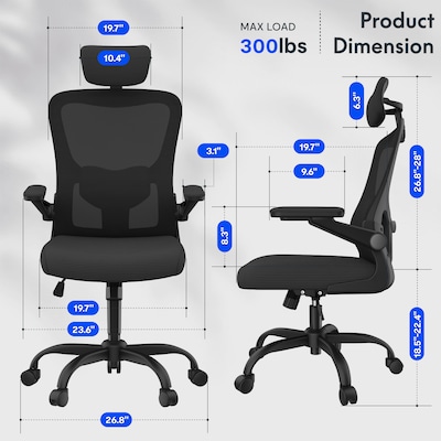 FlexiSpot Pro Comfort Swivel Computer and Desk Chair, Black (OC1BK-SD-DP)