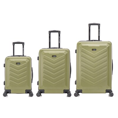 US Army FOX 3-Piece Hardside Spinner Carry-On Luggage Set, TSA Checkpoint Friendly, Olive Drab (USLFOXSML-GRN)