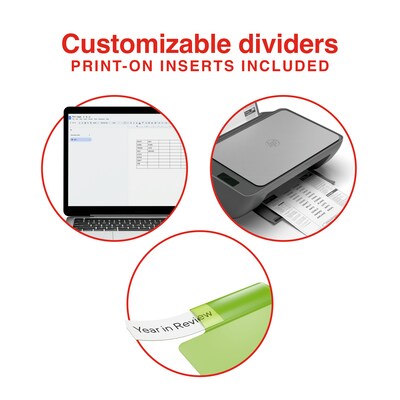 Staples Large Tab Insertable Plastic Dividers, Multicolor, 8-Tabs (ST62973)