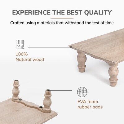 Anji Mountain Acacia Wood Monitor Stand, Up to 32" Monitor, Biscotti Stain (MS-BIS-01BIS)