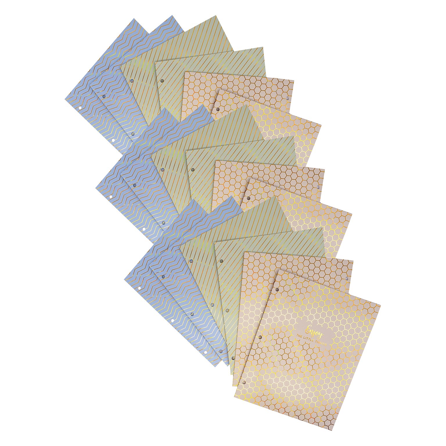 Pukka Pad 3-Hole Punched 2 Pocket Cardstock Portfolio Folder, Assorted Colors, 6/Pack, 3 Packs/Bundle