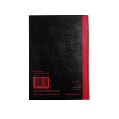 Black N' Red 1-Subject Professional Notebooks, 5.8" x 8.3", Wide Ruled, 96 Sheets, Black (JDK-E66857)