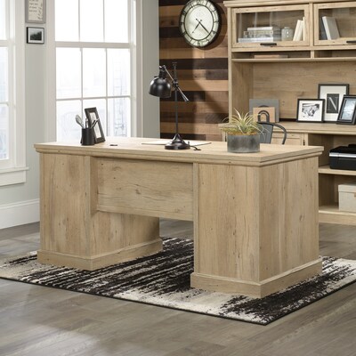 Sauder Aspen Post 65"W Executive Computer Desk, Prime Oak (426487)