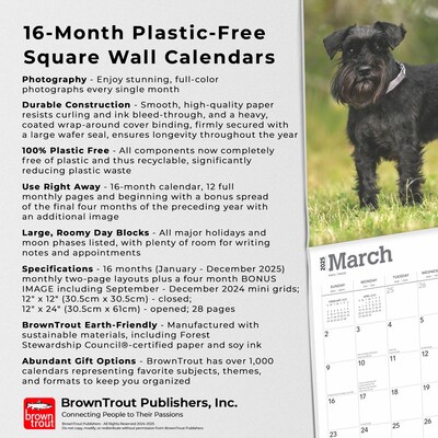 2025 BrownTrout ature Schnauzers 12" x 12" Monthly  Wall Calendar (9781975477684)