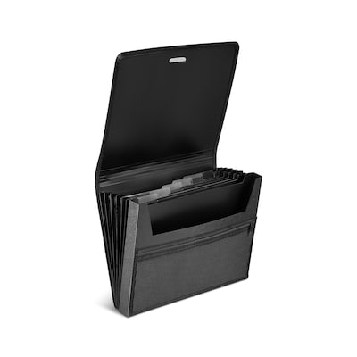 TRU RED Plastic Accordion File, 7-Pocket, Letter Size, Black (TR51820)