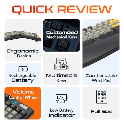 Delton E450 Wireless Ergonomic Mechanical Keyboard, Vertical Mouse & Noise-Cancelling Computer Headset, Black (DKME450PKT2)