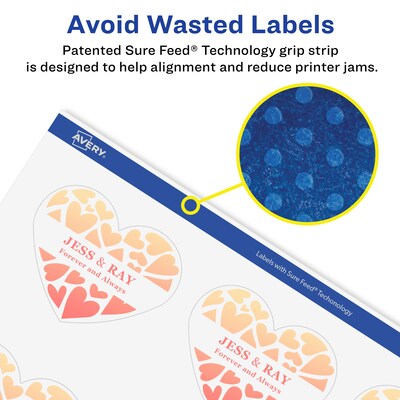 Avery Laser/Inkjet Multipurpose Labels, 1.8438" x ", Glossy Clear, 300/Pack (94603)