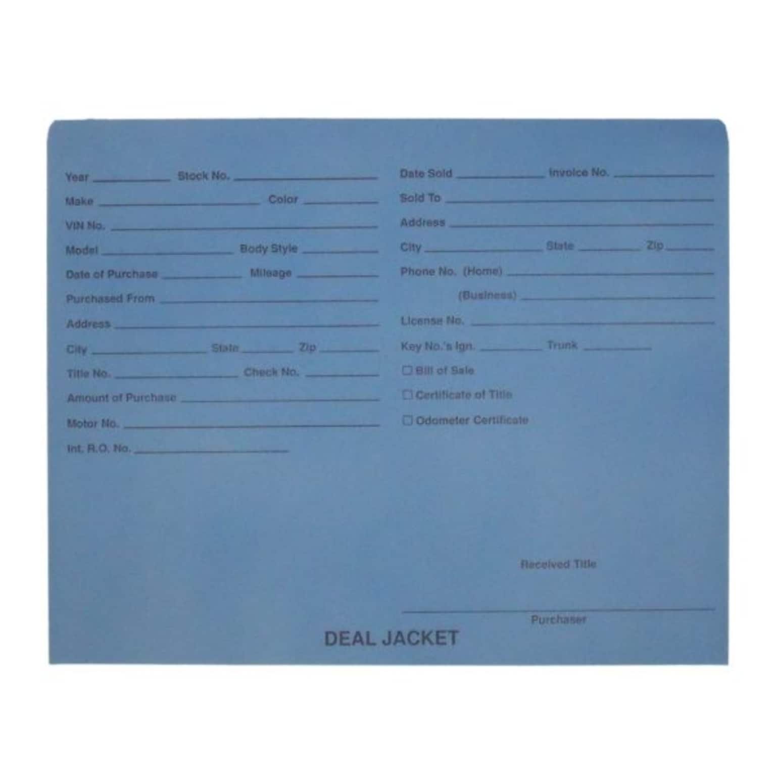 BSP Automotive Dealer Printed Jacket, Letter Size, Blue, 100/Box (S-09432-BLU)