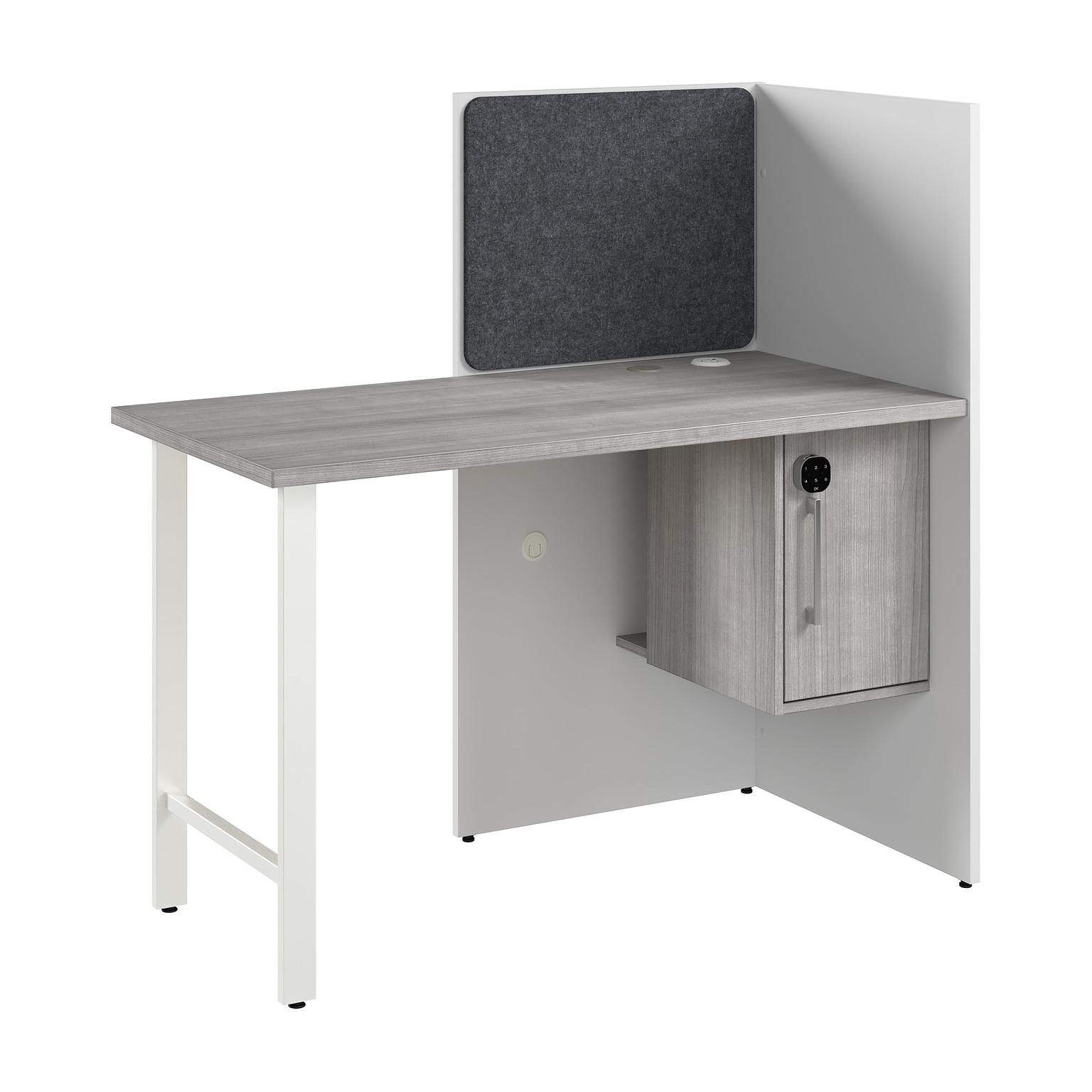 Bush Business Furniture Hustle 48W Cubicle Workstation, White/Platinum Gray (HUCB248WHPG)