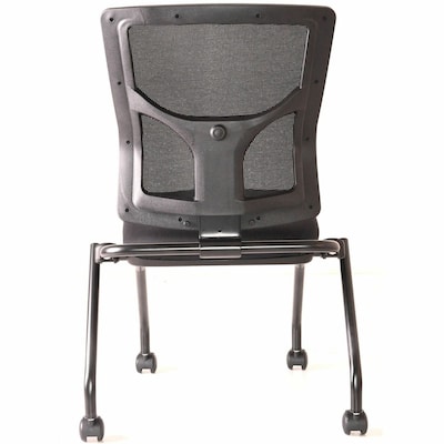 Lorell Conjure Fabric Office Nesting & Folding Chairs, Black, 2/Carton (LLR62020)