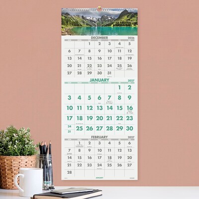 2027 AT-A-GLANCE Scenic 12" x 27" Three-Month Wall Calendar (DMW503-28-27)