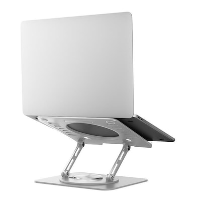 Uncaged Ergonomics 10.2" x 10" Metal Swivel Laptop Stand 2.0, Silver  (SLS-Silver)