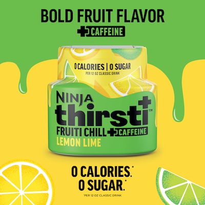 Ninja Thirsti FRUITI CHILL + CAFFEINE Sugar-Free Lemon Lime Flavored Water Drops Drink Mix (WCFLELIAM)