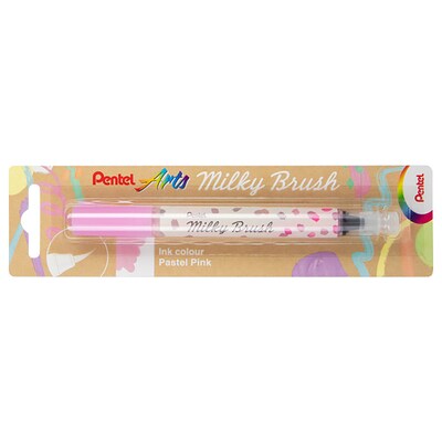 Pentel Milky Brush, Pink Ink, 3/Bundle (PTAXGFHBPPPX-3)