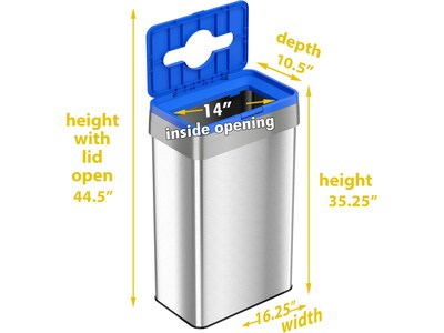 HLS Commercial Stainless Steel Recycling Bin, 21-Gallon, Blue/Silver (HLS21UOTREC)