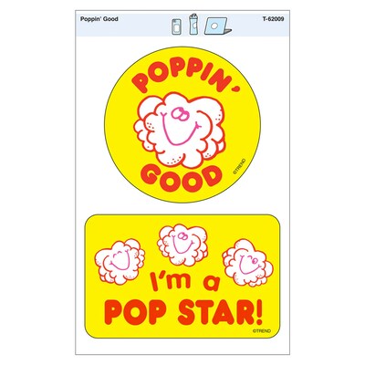 Trend Enterprises Poppin' Good Vinyl Stickers, Multicolored, 2/Pack, 6/Packs/Bundle (T-62009-6)