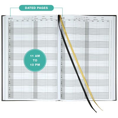 Global Printed Products, 13.5" x 8.5", Reservation Appointment Book, Black (GPP-0113)