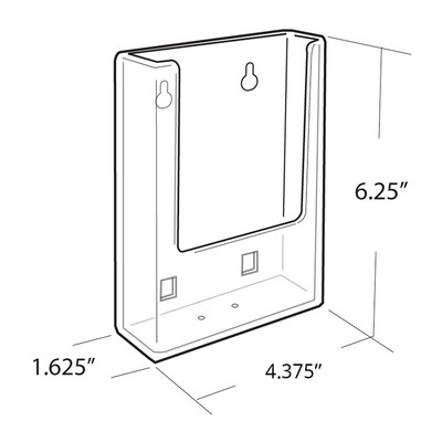 Azar Brochure Holder, 6 1/4 x 4 3/8, Vertical, Desktop/Wall, Clear Acrylic, 10/Pack (252112)