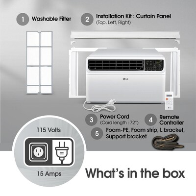 LG 115-Volt 12,000 BTU Window Air Conditioner with Remote, Wi-Fi Enabled, White (LW1224IVSM)