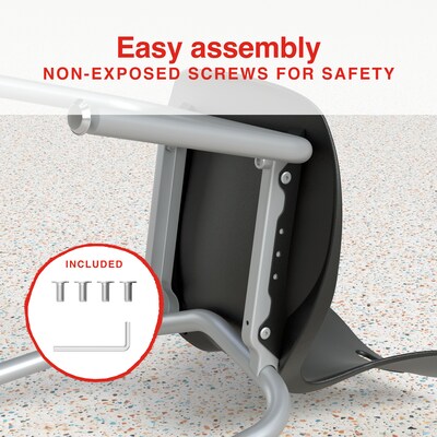 Staples Polypropylene 14" Student Chair, Black, 4/Box (ST63542)