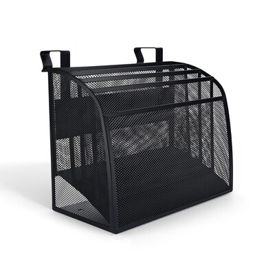 TRU RED Mesh Letter Wall File, 4-Pocket Hanging Organizer, Black – Vertical Wall-Mounted File Sorter for Mail & Documents
