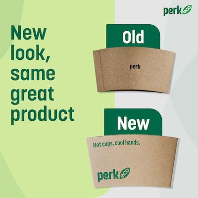Perk™ Eco Paper Hot Cup Sleeve, Brown, 500/Pack (PK56227)