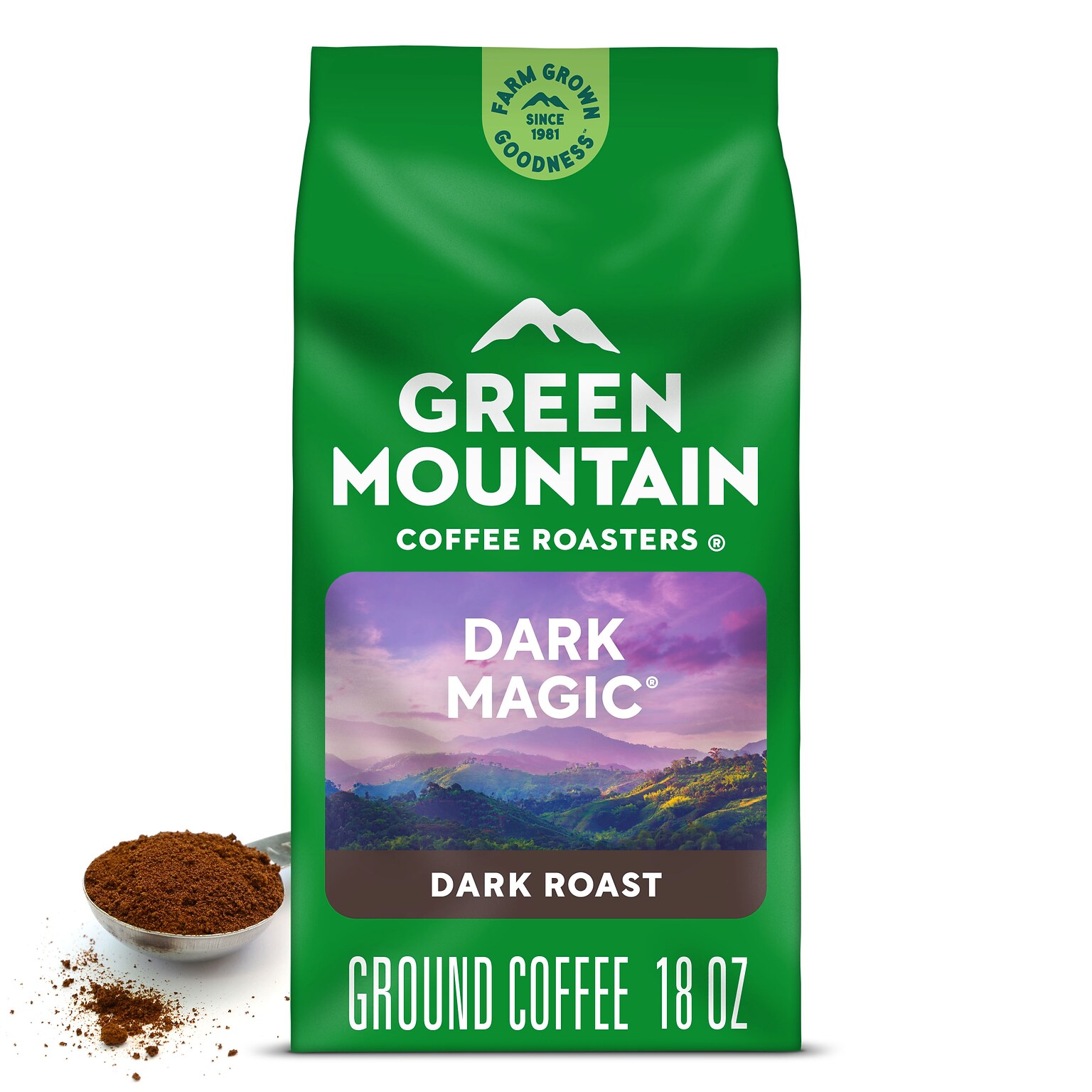 Green Mountain Dark Magic Ground Coffee Packet, Dark Roast, 18 oz. (GMT7134EA)