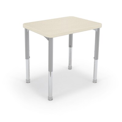 MooreCo Hierarchy Rectangle Desk, 32W x 20D, Neutral Weft/Platinum Base (703673562997)