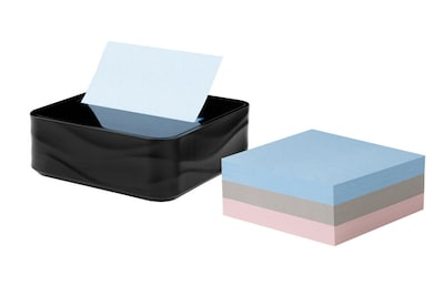 Post-it Pop-up Wave Design Dispenser with 3 x 3 Sticky Notes, Black (WAVE-330-BKVP)