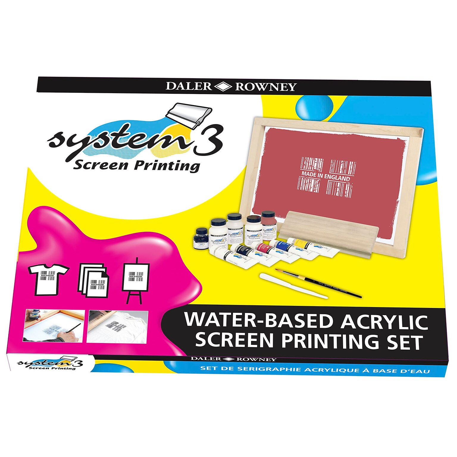 Daler-Rowney System3 Acrylic Paint Screen Printing, Assorted Colors, 12/Set (DRWD129900910)