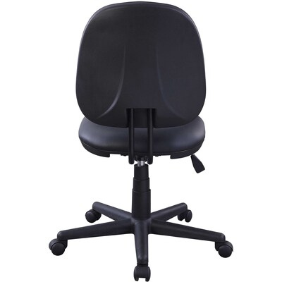 Lorell Armless Vinyl Swivel Task Chair, Black (LLR84875)