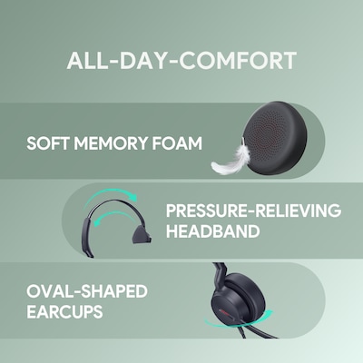 Yealink UH44 USB Wired Noise Cancelling USB-C/A Mono Computer Headset for Business Office, Teams Certified