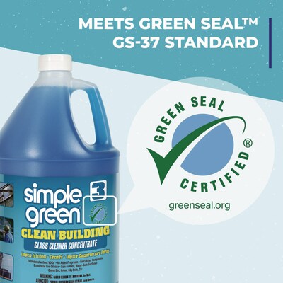 Simple Green Clean Building Glass Cleaner Concentrate, Unscented, 1 gal Bottle (SMP11301)