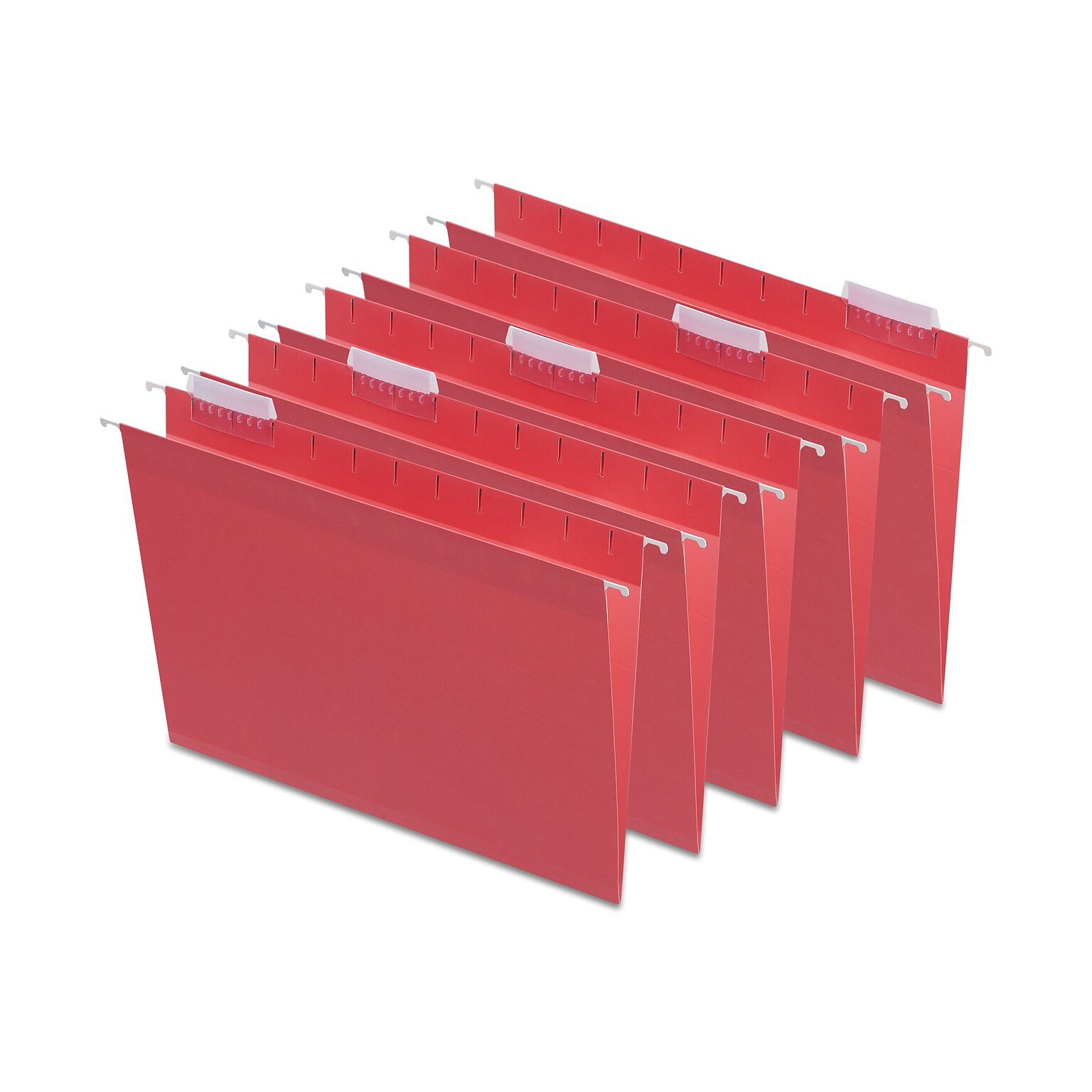 Staples® Hanging File Folders, 1/5-Cut Tab, Letter Size, Red, 25/Box (ST163535-CC)