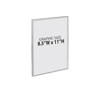 Azar  8.5 x 11 Magnetic Sign Holder, Vertical, Wall Mounted, Clear, Acrylic, 10/Pack (129921)