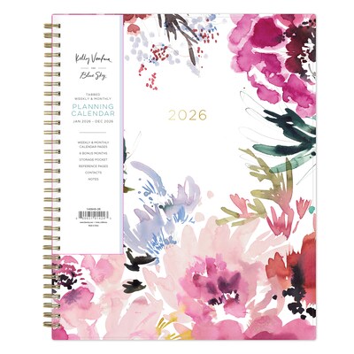 2026 Blue Sky Magenta Blooms 8.5 x 11 Weekly & Monthly Personal Planner (140945-26)