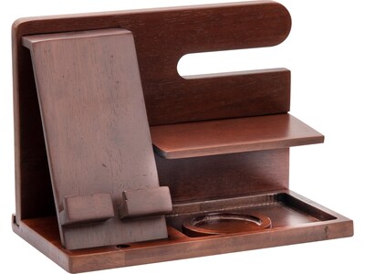 Mind Reader Bali Wooden Valet Station, Brown (CELLORG-BRN)