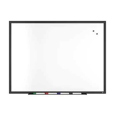 TRU RED™ Magnetic Porcelain Dry Erase Board, Black Frame, 4 x 3 (TR61189)