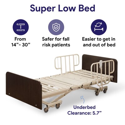 Medacure Electric Bariatric Adjustable Hospital Bed w/ Built in Scale, 10 Function Hand Pendant, 750 lb., Maple (MC-LXBARISMP)
