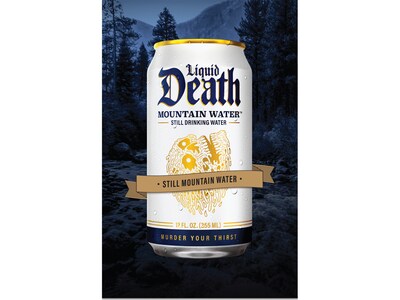 Liquid Death Mountain Water, 12 fl. oz., 6 Cans/Box, 4 Boxes/Carton (LD-12-4x6pk)