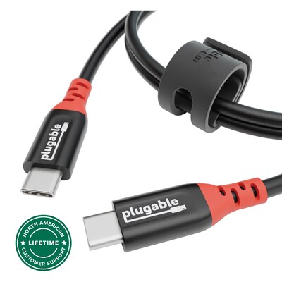 Plugable 3.3 ft. USB-C to USB-C Charging Cable, Male to Male, Black (USBC-CC1M)