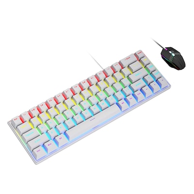 SaharaCase Wired Gaming Keyboard & Mouse Combo, White (KB33)