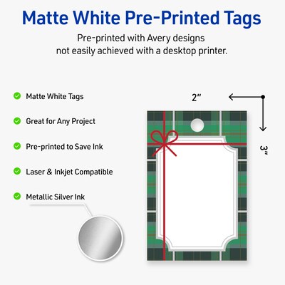Avery 3 Blank Price & Merchandise Tags, White, 80/Carton (S00-FJ7-PRMWT10)