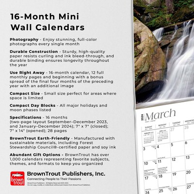 2024 BrownTrout Ohio Nature 7" x 14" Monthly Wall Calendar (9781975464332)