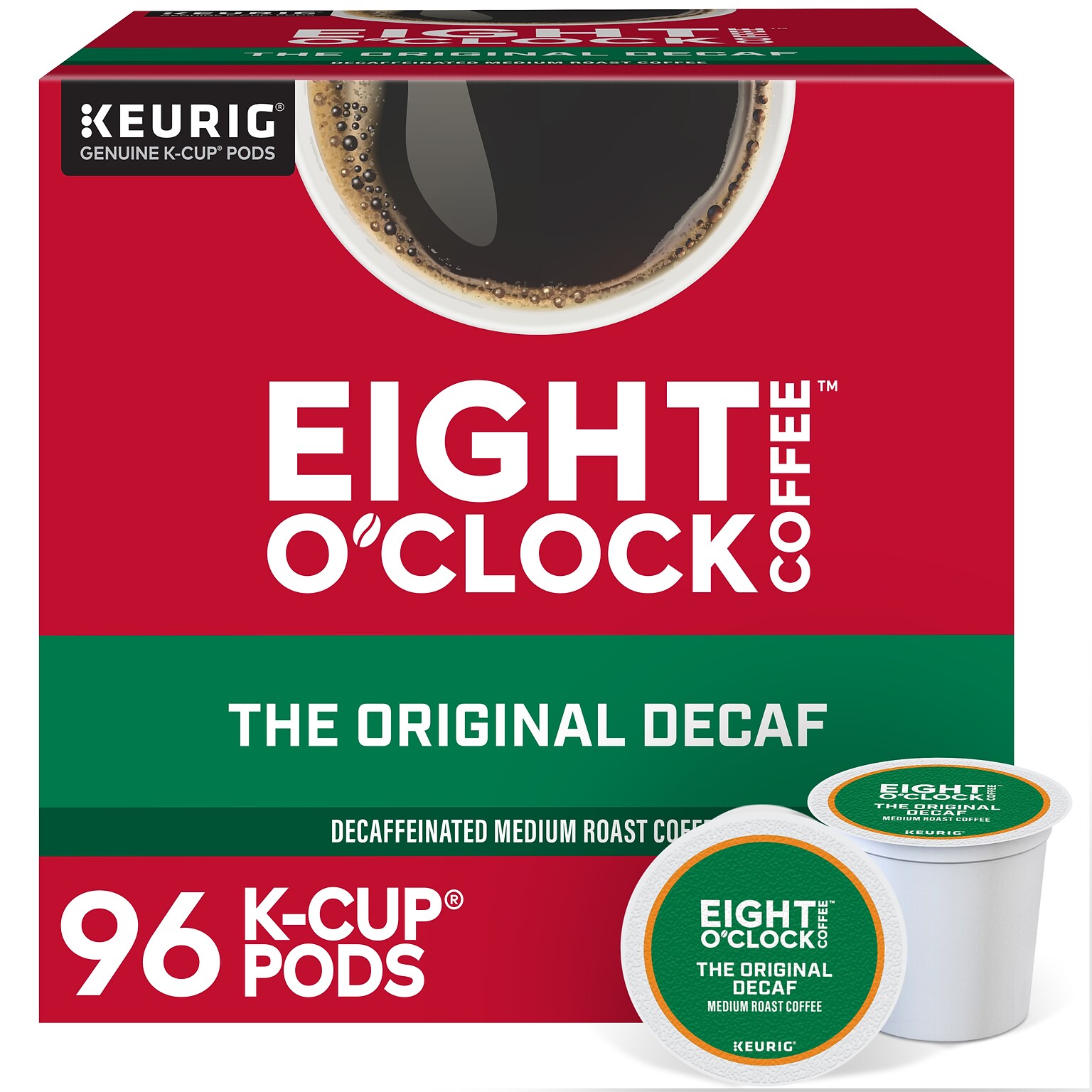 Eight OClock The Original Decaf Coffee, Keurig K-Cup Pod, Medium Roast, 96/Carton (6425CT)