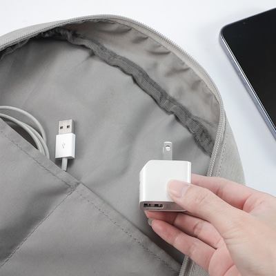 LAX Gadgets USB-A/USB-C Wall Charger, 12W, White (WLL2PWHT)